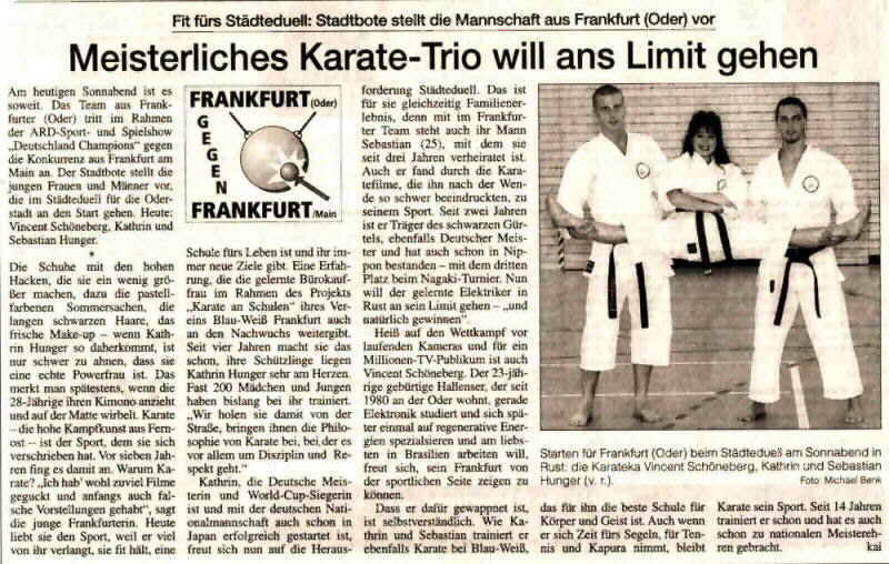 MOZ - Meisterliches Karate-Trio will ans Limit gehen