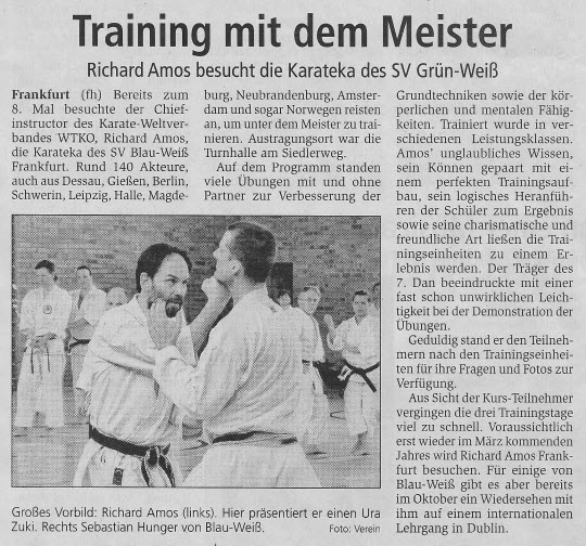 MOZ - 'Training mit dem Meister'